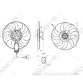 Radiator cooling fan motor 12v for A4 SEAT